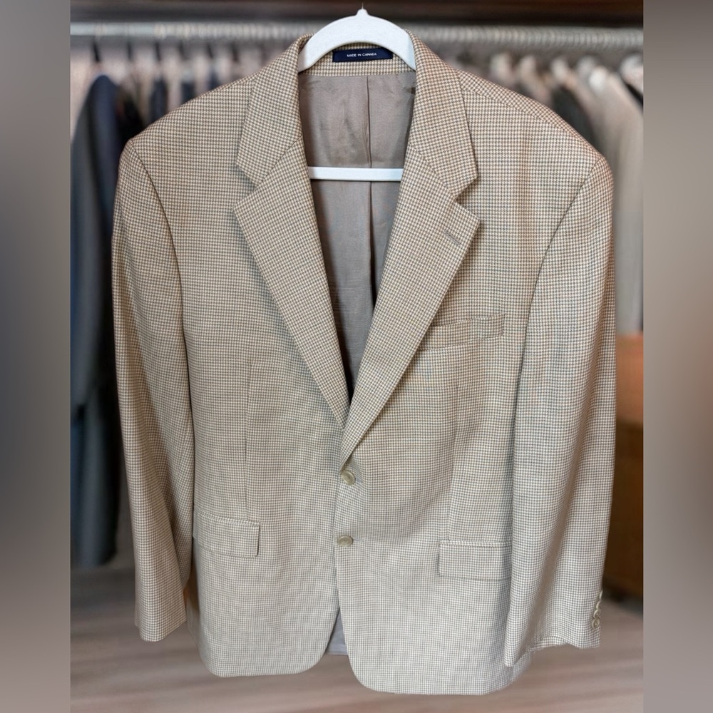 CHAPS + RALPH LAUREN Size 44R Silk & Wool Blend Blazer Made In Canada